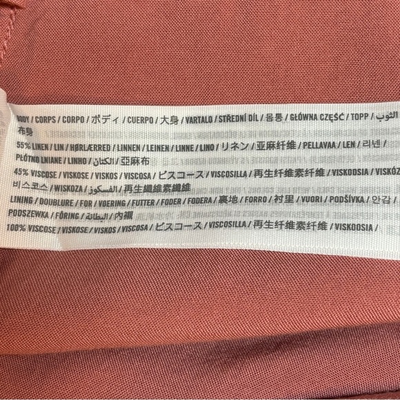 Abercrombie & Fitch Knotted Linen Coral Pink Mini Skirt Sz Large - Picture 6 of 11